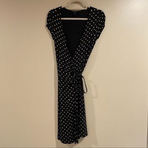Express XS jersey knit polka dot mini wrap dress